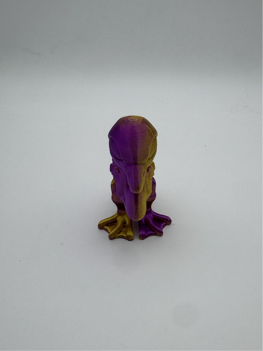 3D printed tropical flamingo model showing flexible joint articulation.