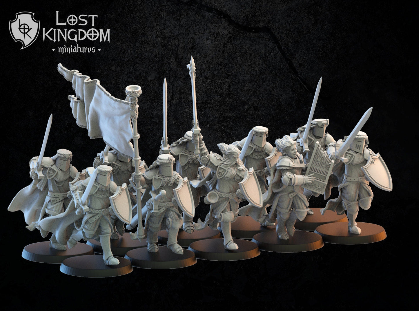 3d Printed of Calix Knights On Foot x10 by Lost Kingdom Miniatures