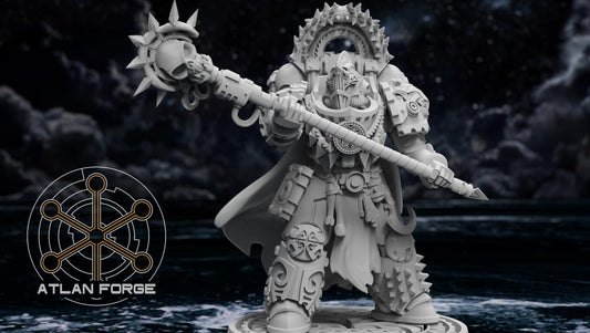 3d Printed Shark Knight Mage by Atlan Forge Miniatures