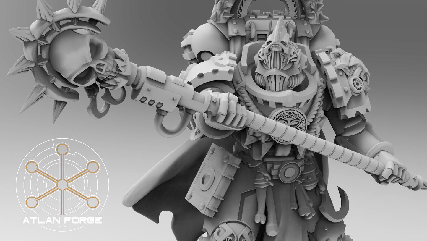 3d Printed Shark Knight Mage by Atlan Forge Miniatures