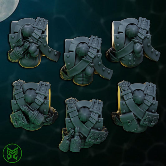 3d Printed Sneaky Pirate Orc Pistoleers x6 by Mekka Miniatures