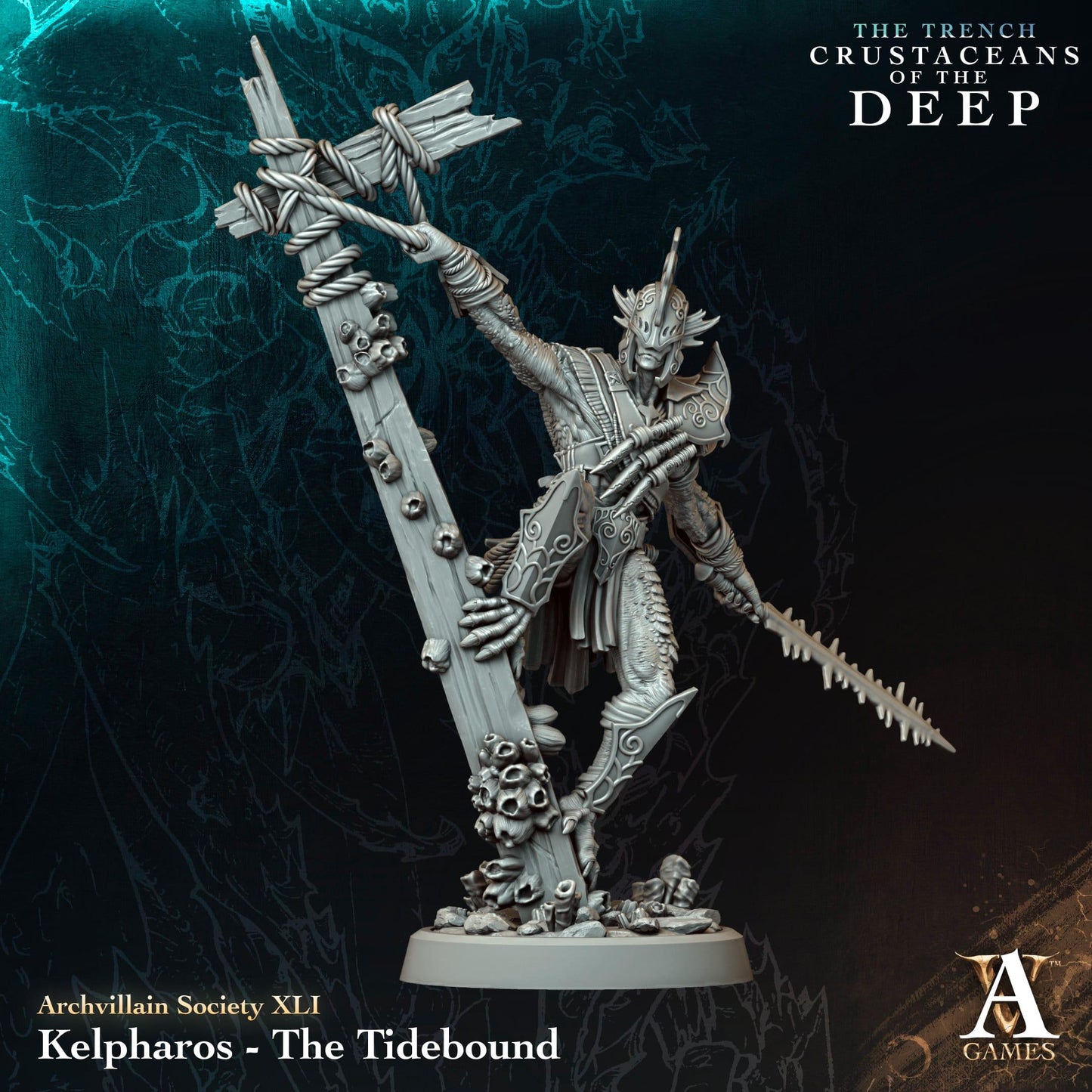 3D Printed Kelpharos the Tidebound by Archvillain Games