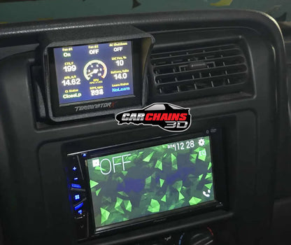 3D Printed Holley EFI 3.5 Inch Terminator X / Sniper Screen AC Vent Mount for 1997-2006 Jeep Wrangler TJ - CarChains3d
