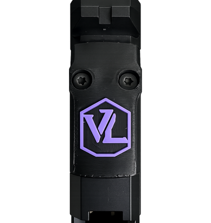 Custom 3D printed VL RMSc optic cover plate with a raised hex logo design.