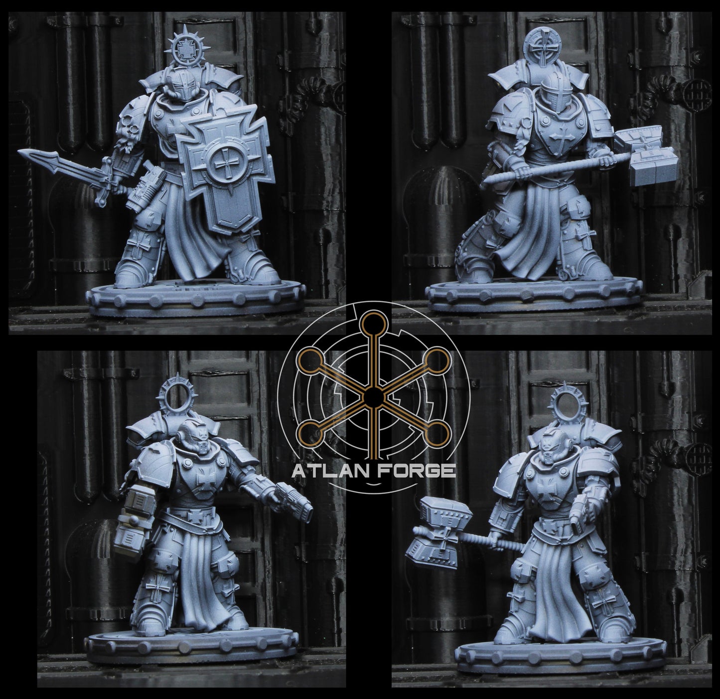 3d Printed Templar Veterans x3 by Atlan Forge Miniatures