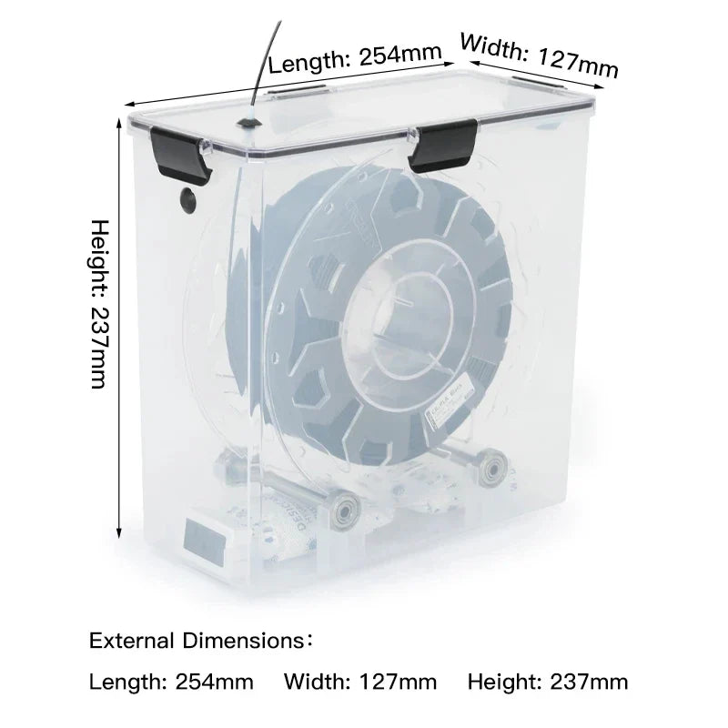 3D Printer Filament Dryer Box - Airtight Moisture-Resistant Storage with Real-Time Humidity Monitor