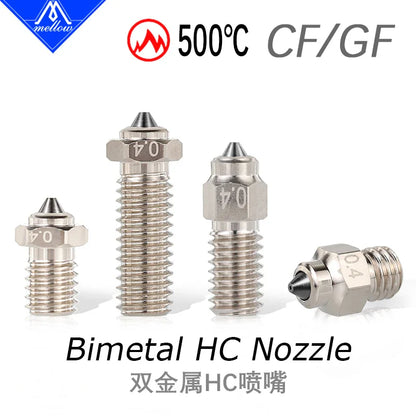 DLC Hardened Steel Tip Copper Bimetal Nozzle – Wear-Resistant High-Conductivity 3D Printer Nozzle for V6 Volcano MK8 Neptune4 K1 Hotends