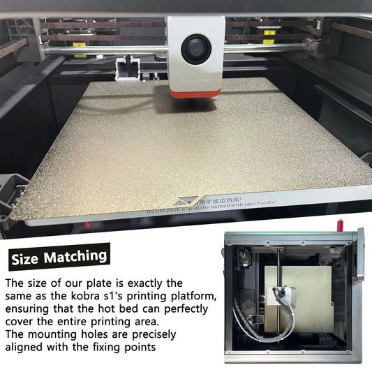 264 x 276 mm (10.4 x 10.9 in) Double-Sided PEI Spring Steel 3D Printer Build Plate – Textured Removable Heatbed