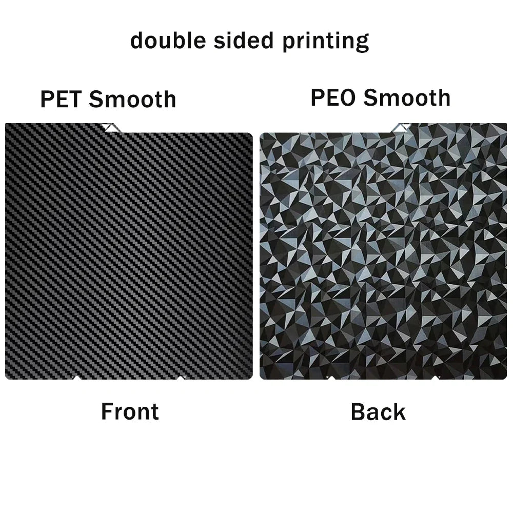 264 x 276 mm (10.4 x 10.9 in) Double-Sided PEI Spring Steel 3D Printer Build Plate – Textured Removable Heatbed