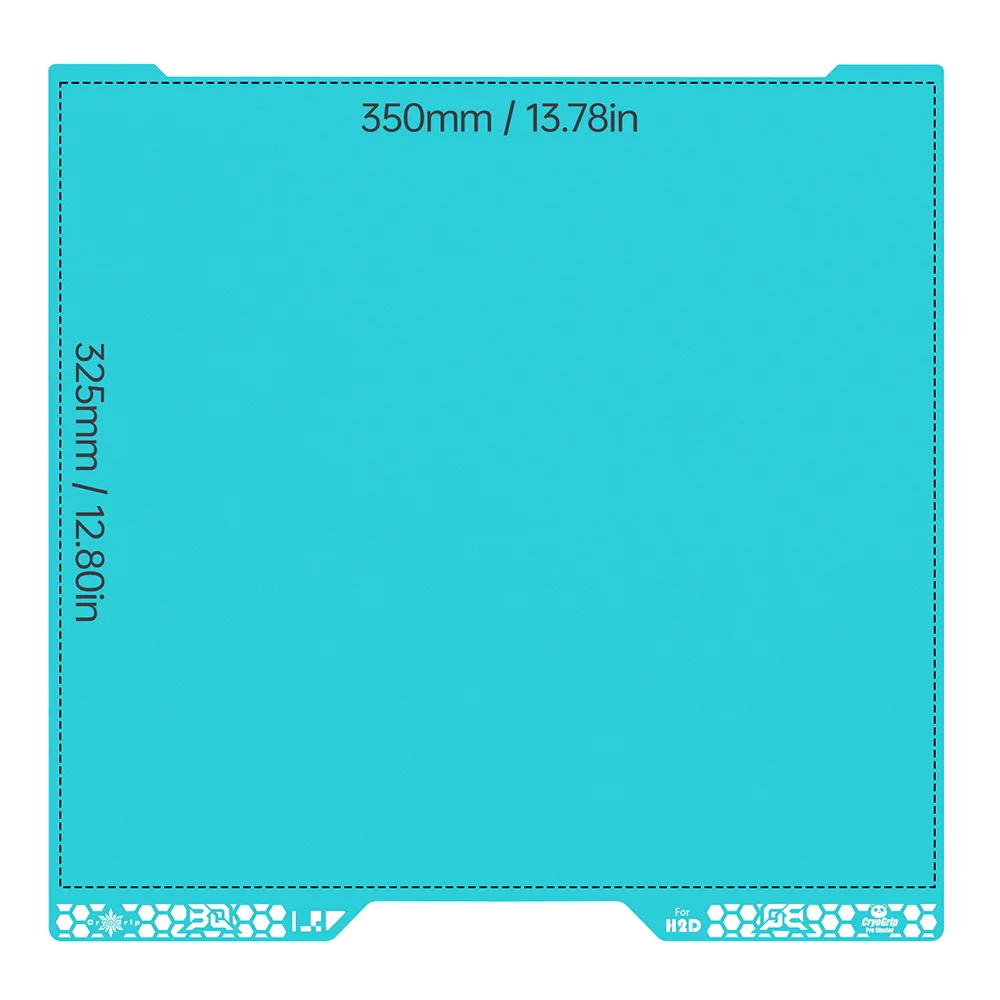 Double-Sided Build Plate Heatbed 350 x 325 mm (13.78 x 12.80 in) – High-Adhesion 3D Printer Surface