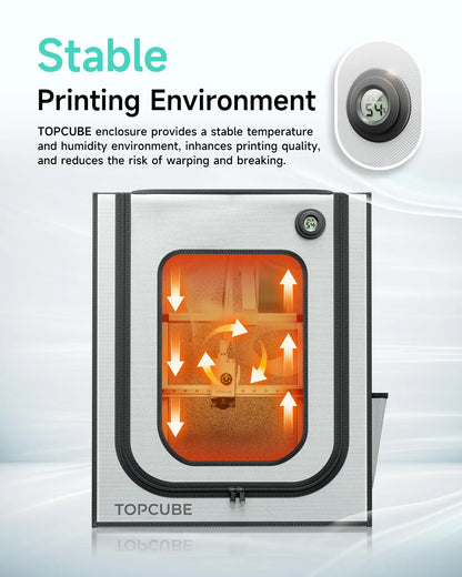 Fireproof 3D Printer Enclosure with LED Light & Constant Temperature Control — Desktop FDM Printer Cover