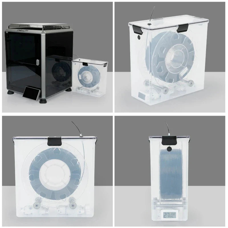 3D Printer Filament Dryer Box - Airtight Moisture-Resistant Storage with Real-Time Humidity Monitor