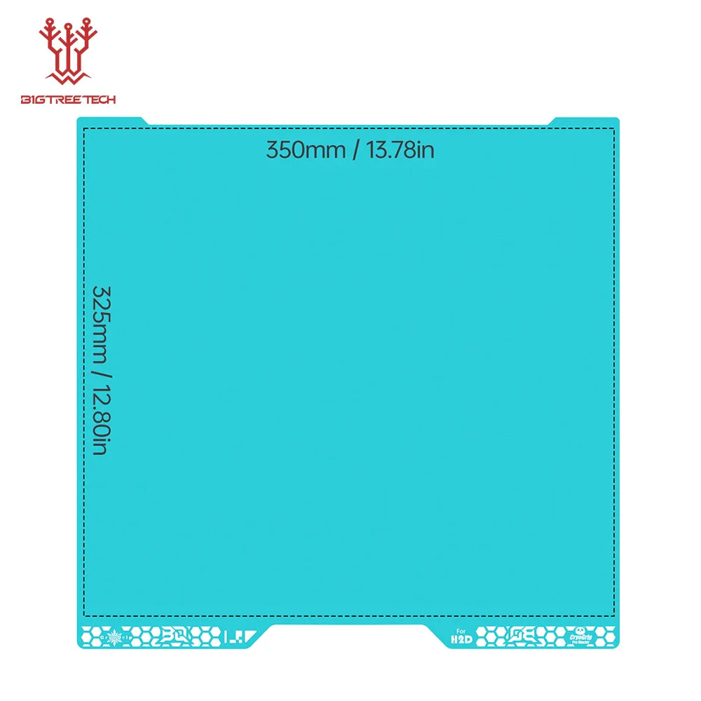 Double-Sided Build Plate Heatbed 350 x 325 mm (13.78 x 12.80 in) – High-Adhesion 3D Printer Surface
