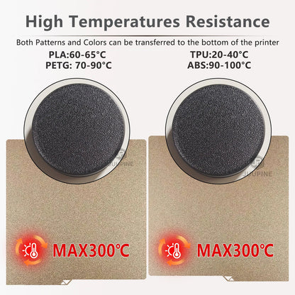 264 x 276 mm (10.4 x 10.9 in) Double-Sided PEI Spring Steel 3D Printer Build Plate – Textured Removable Heatbed