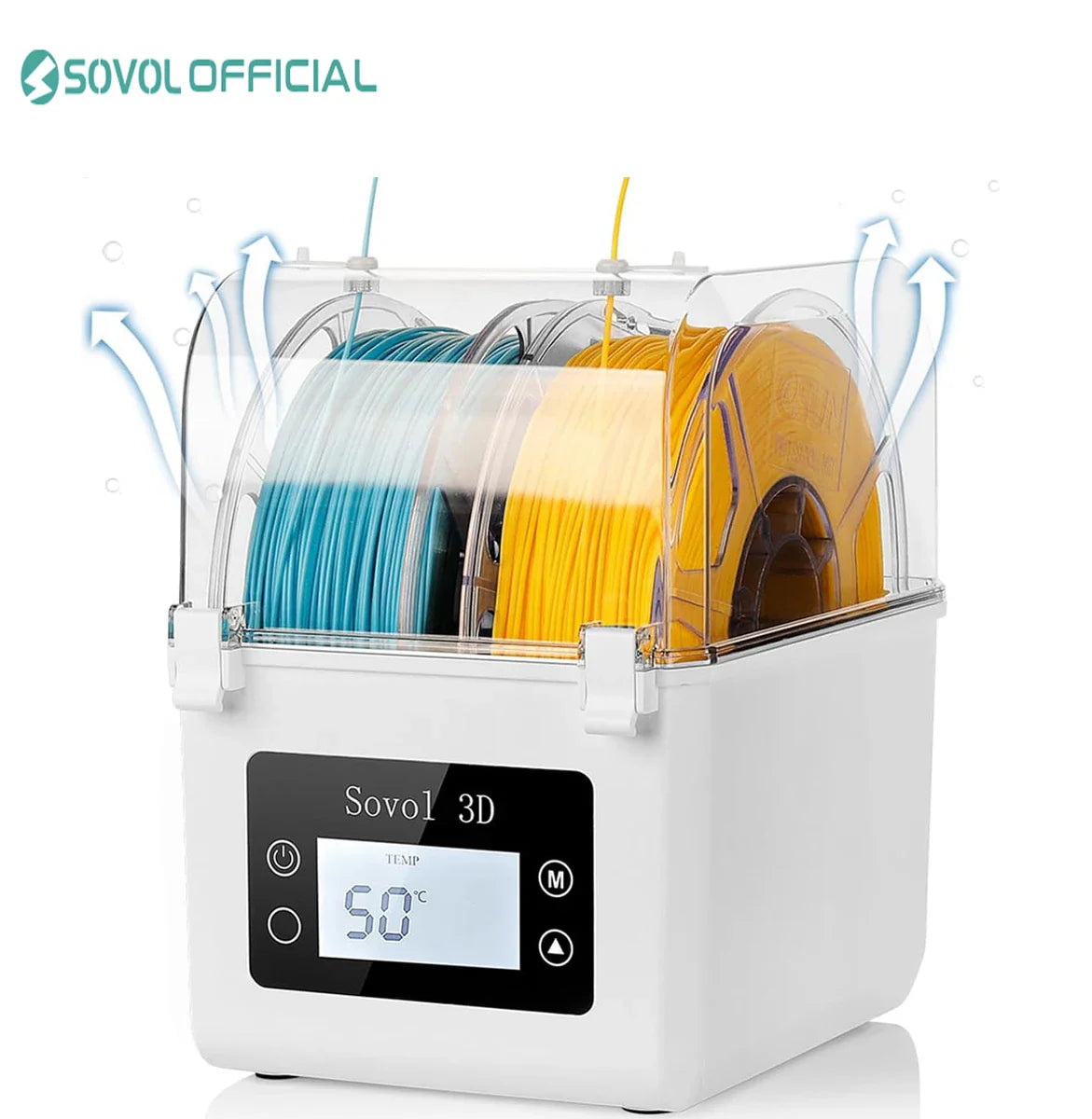 Filament Dryer Box 2-Roll Spool Holder for 1.75mm & 2.85mm PLA PETG ABS TPU FDM 3D Printers