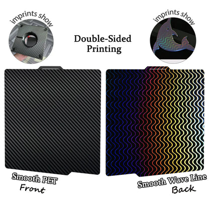 257x257mm (10.12 x 10.12 in) Spring Steel 3D Printer Build Plate - Double-Sided PEI/PEY/PET Surface, Smooth & Textured