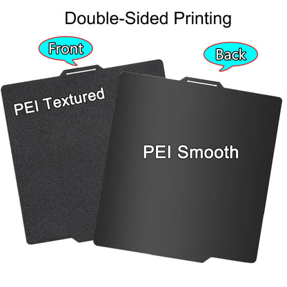 257x257mm (10.12x10.12in) Magnetic Smooth PEI Build Plate — PEO/PET Finishes — Fits X1, X1-Carbon, P1P, P1S, X1E, A1 3D Printers
