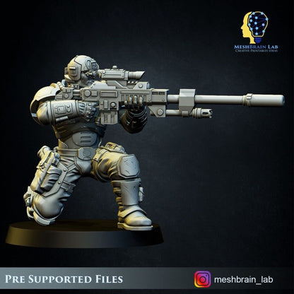3d Printed Imperial Marine Scout Squad x5 by Meshbrain Labs
