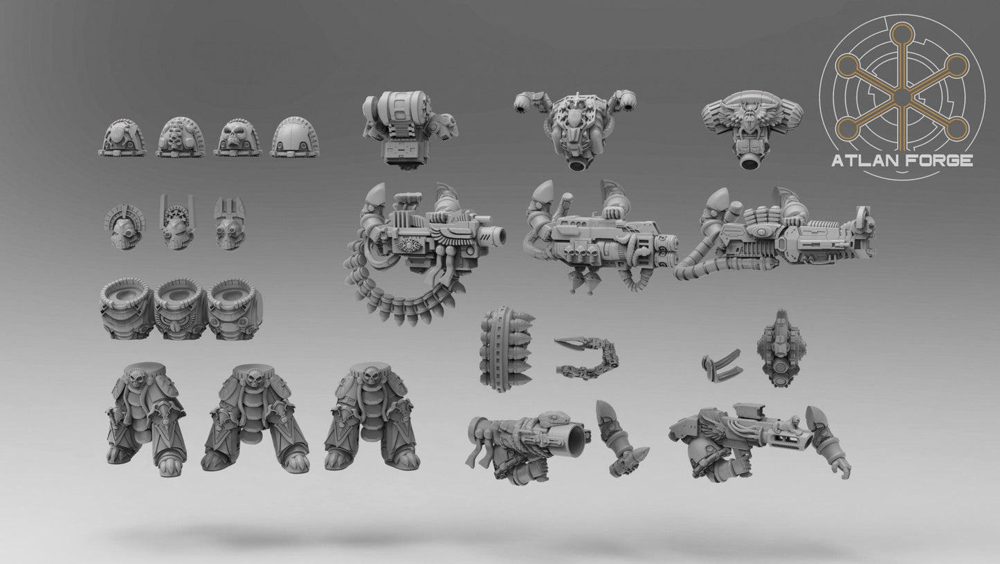 3d Printed Aegyptus Neter Khertet x5 by Atlan Forge Miniatures