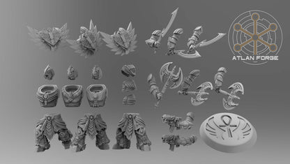 3d Printed Aegyptus Horai Veterans x3 by Atlan Forge Miniatures