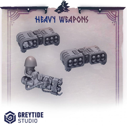 3d Printed  Primal Hounds Heavy Weapons x6 by Greytide Studio
