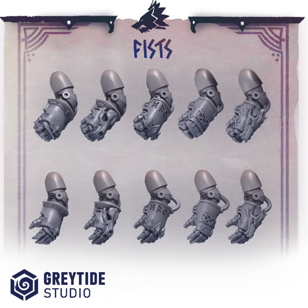 3d Printed Primal Hounds Fists x10 by Greytide Studio