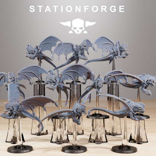 3D Printed Xenarid Flyers x10 by StationForge Miniatures