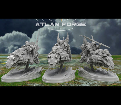 3d Printed Angelic Bike Knights x3  by Atlan Forge Miniatures
