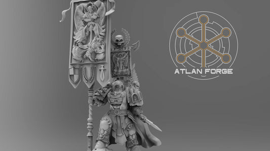 3d Printed Angelic War Banner Bearer by Atlan Forge Miniatures