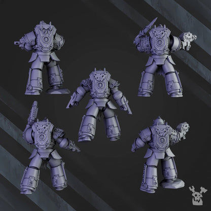 3d Printed White Megaladon Clan Warriors x10 by DakkaDakka Miniatures