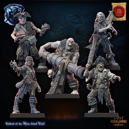 3d Printed Undead Pirate Regiment x10 by Lost Kingdom Miniatures