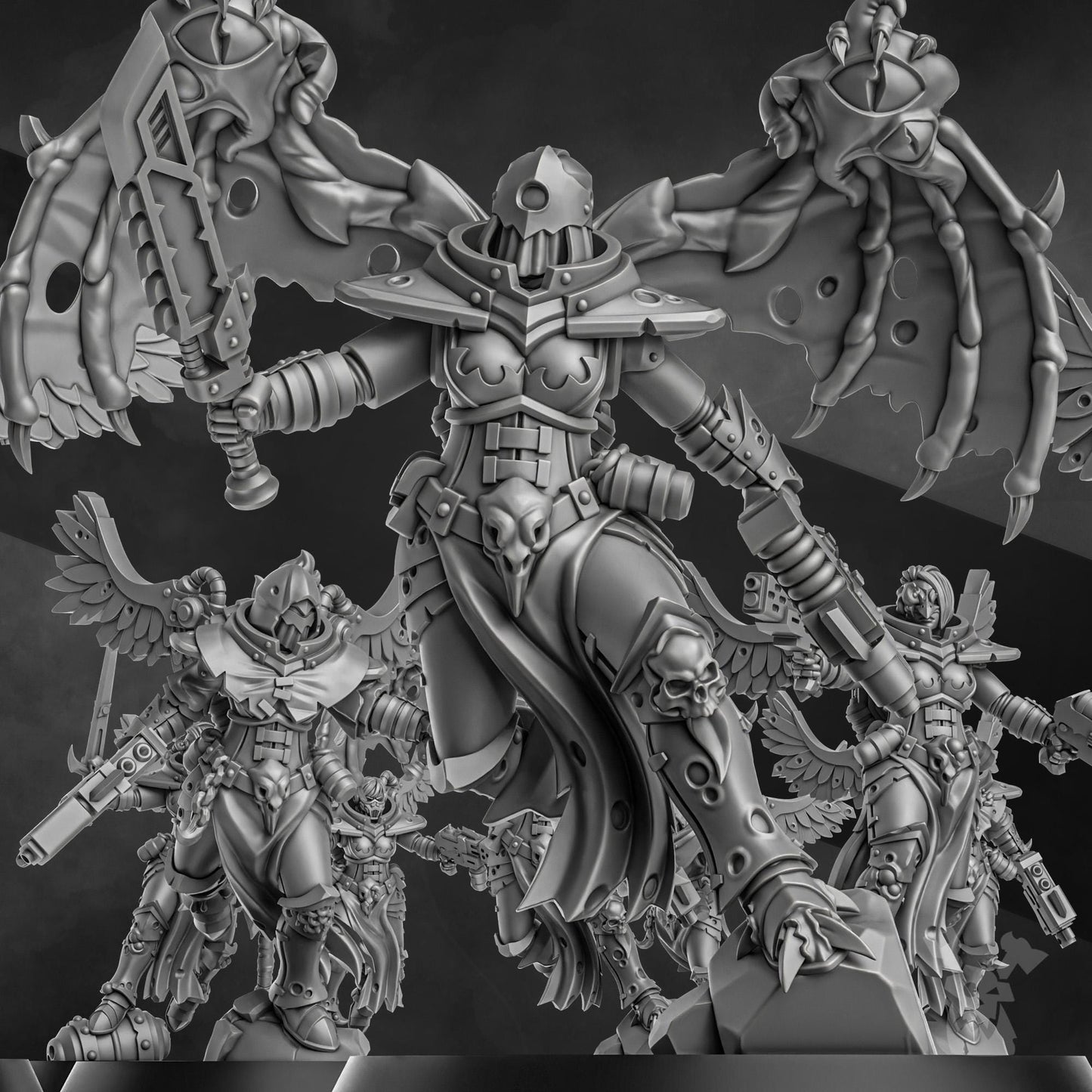 3d Printed Airborne Witch Squad x5 by DakkaDakka Miniatures