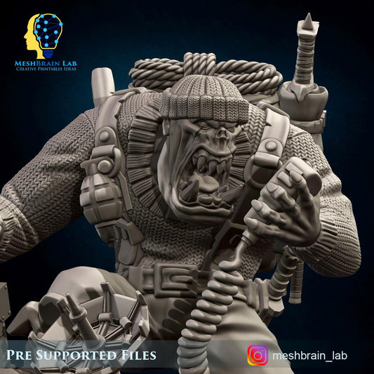 3d Printed Ork Commando Radio Operator by Meshbrain Labs