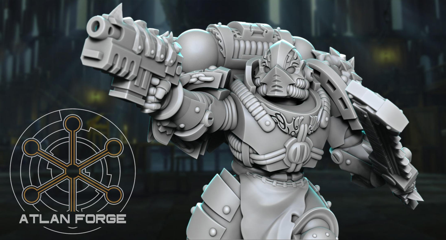 3d Printed Shark Knight Aggressive Mediators by Atlan Forge Miniatures