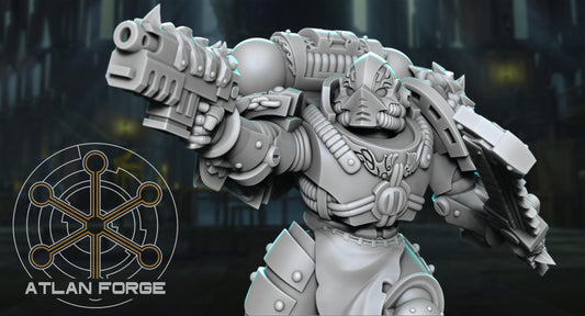 3d Printed Shark Knight Aggressive Mediators by Atlan Forge Miniatures