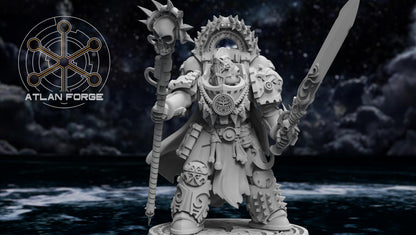 3d Printed Shark Knight Mage by Atlan Forge Miniatures