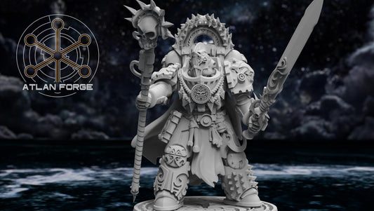 3d Printed Shark Knight Mage by Atlan Forge Miniatures