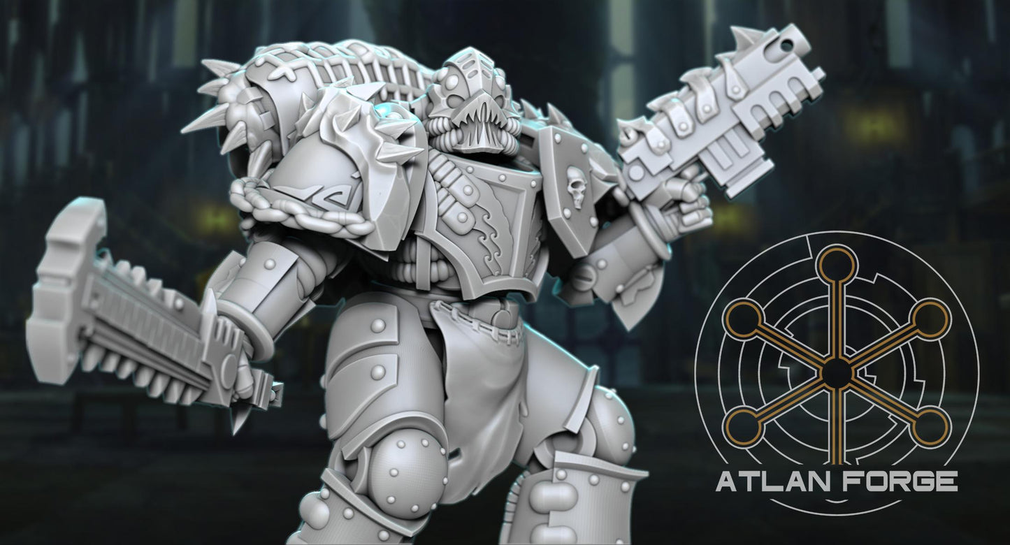 3d Printed Shark Knight Aggressive Mediators by Atlan Forge Miniatures