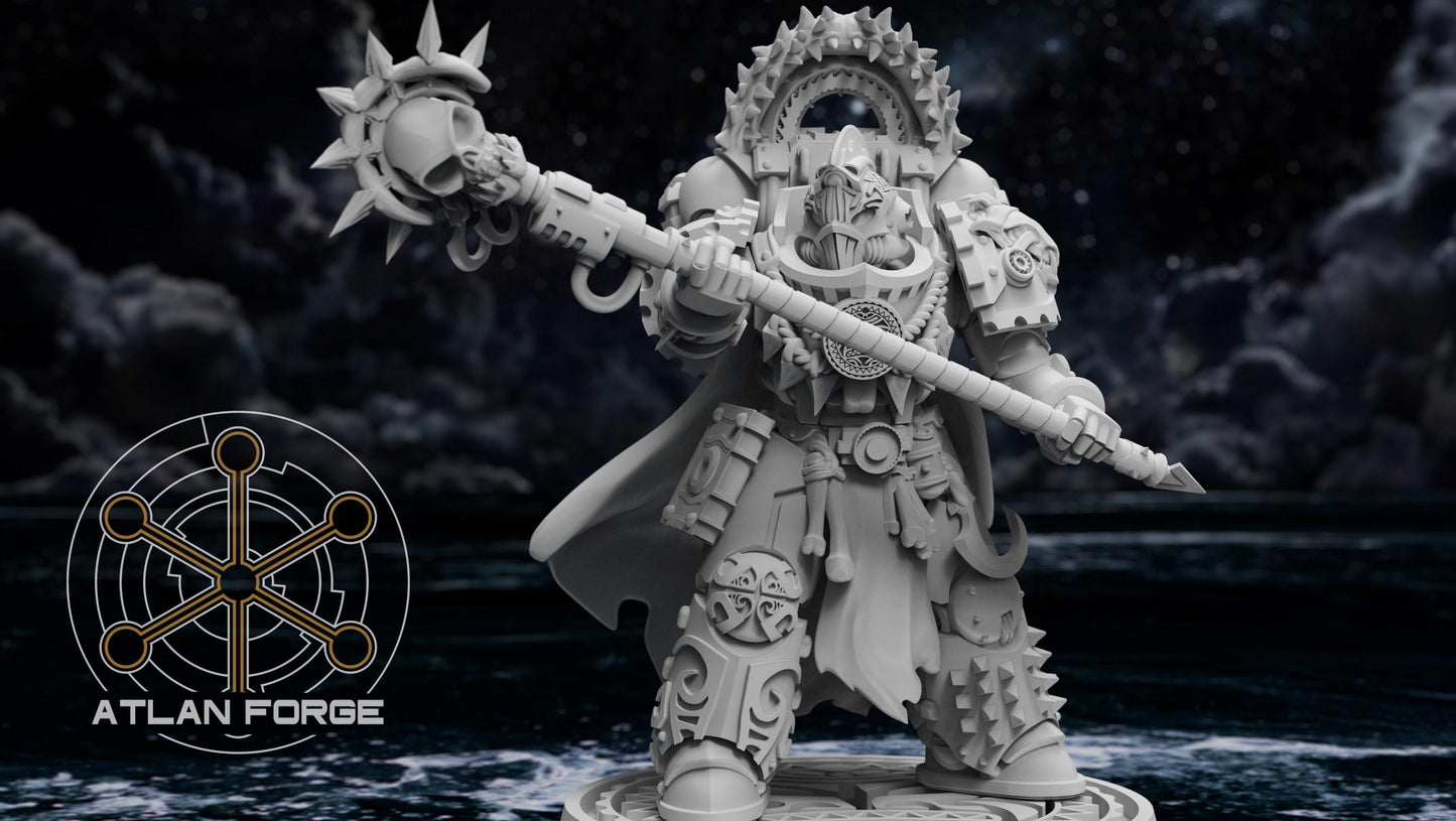 3d Printed Shark Knight Mage by Atlan Forge Miniatures