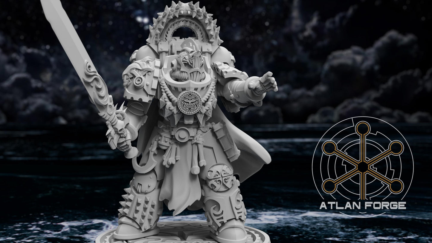 3d Printed Shark Knight Mage by Atlan Forge Miniatures