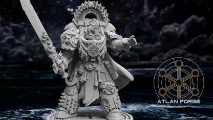 3d Printed Shark Knight Mage by Atlan Forge Miniatures