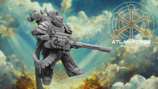 3d Printed Angelic Flying Artillerymen x3 by Atlan Forge Miniatures