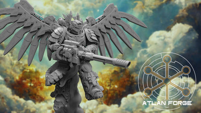 3d Printed Angelic Flying Artillerymen x3 by Atlan Forge Miniatures