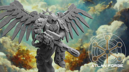 3d Printed Angelic Flying Artillerymen x3 by Atlan Forge Miniatures