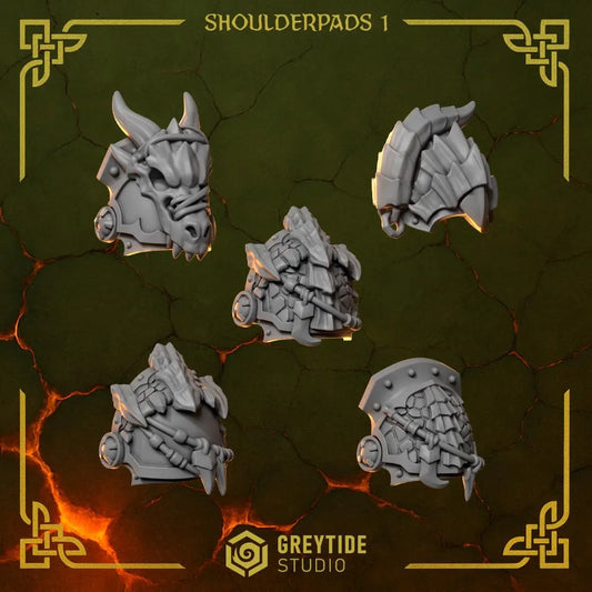 3d Printed Anvil Wardens Shoulders #1 x10 by Greytide Studio