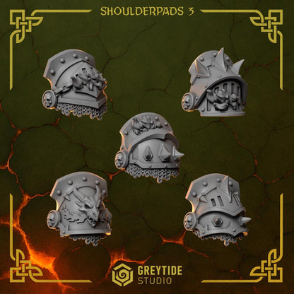 3d Printed Anvil Wardens Shoulderpads #3 x10 by Greytide Studio