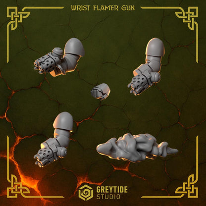 3d Printed Anvil Wardens Wrist FlamerGuns x6 by Greytide Studio