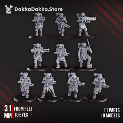 3D Printed Satellitum Mechguards Squad x10 by DakkaDakka Mininatures