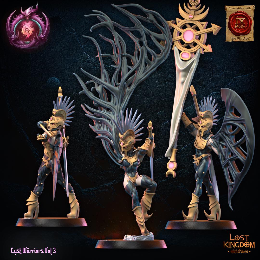 3D Printed Lust Fallen Command Group by Lost Kingdom Miniatures