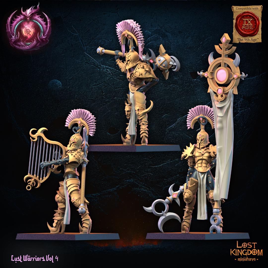 3D Printed Lust Chosen Command Group by Lost Kingdom Miniatures